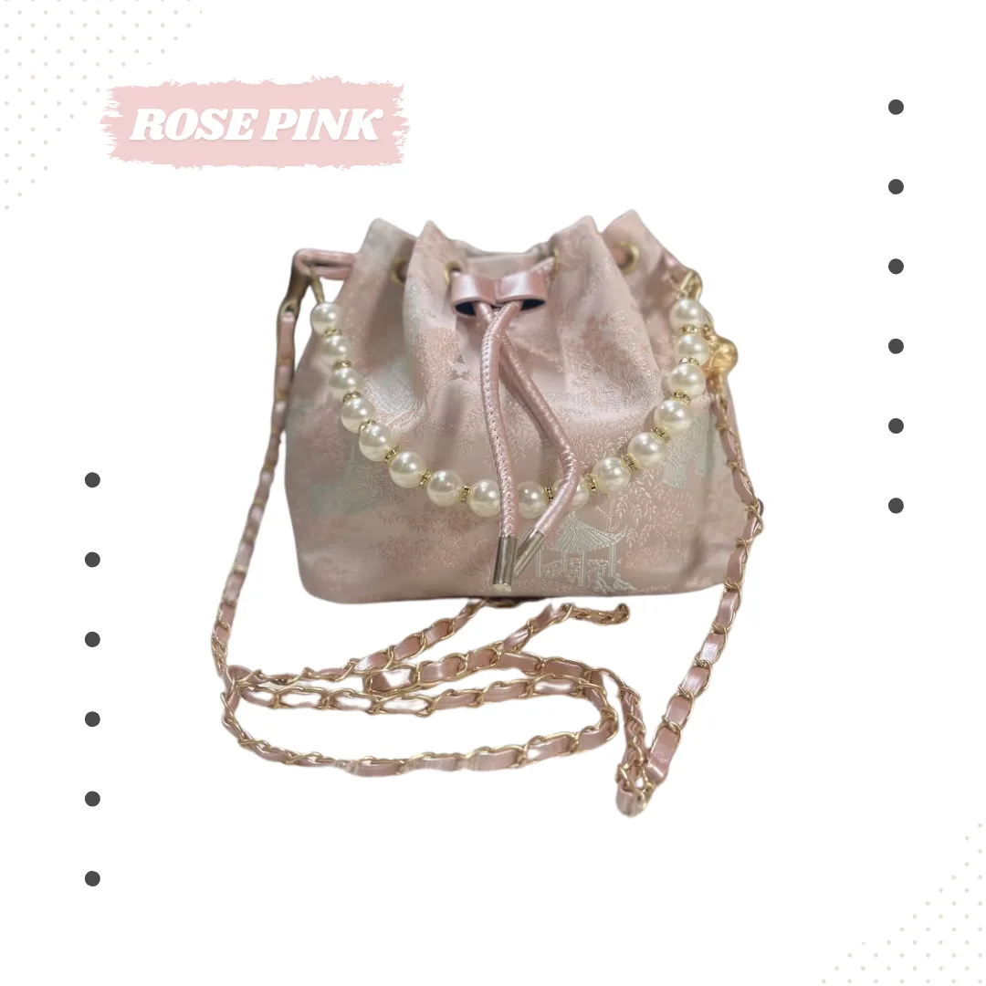 Vintage Floral Embroidery Bucket Bag