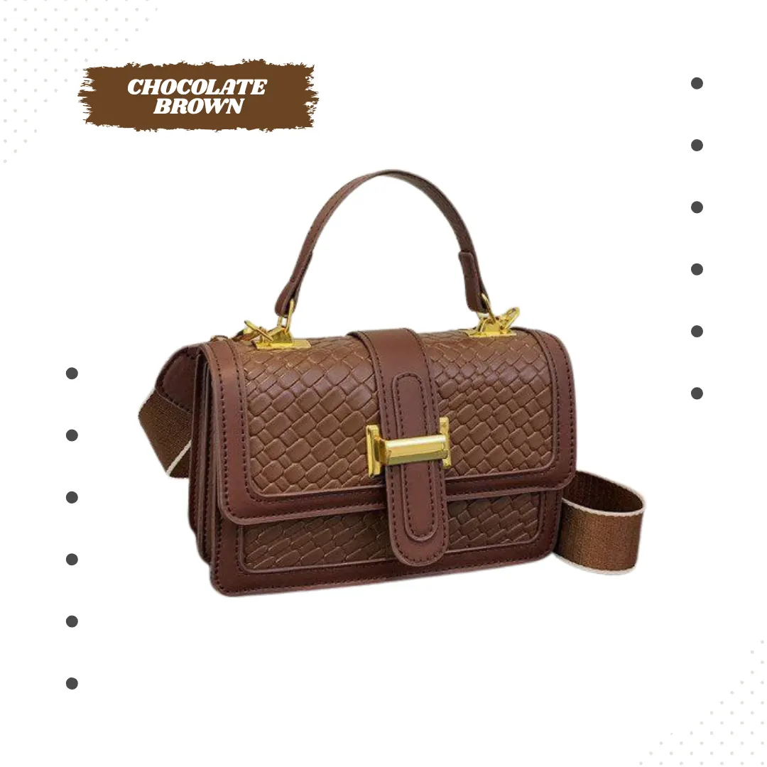 Woven H-Buckle Crossbody Bag