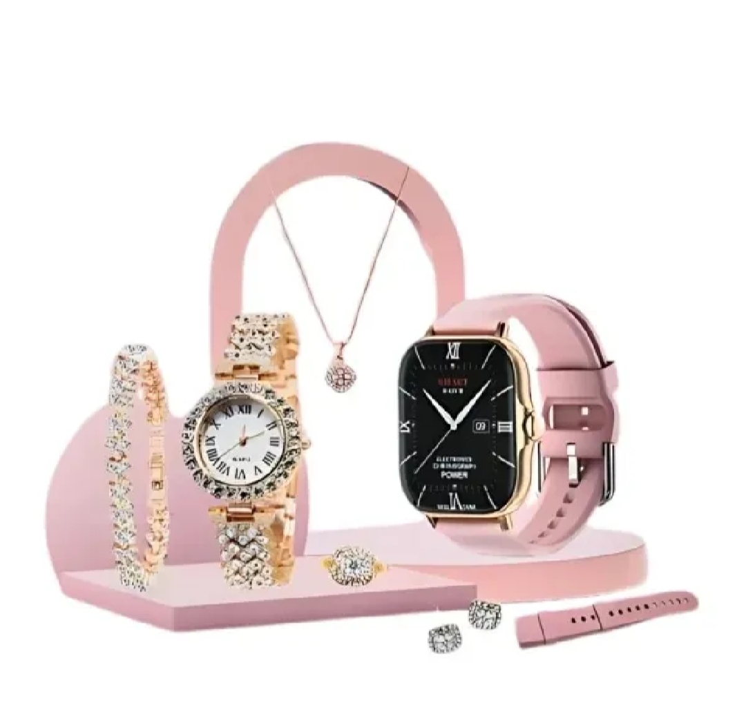 A58 Smart Watch & Jewellery Combo – Premium Gift Set