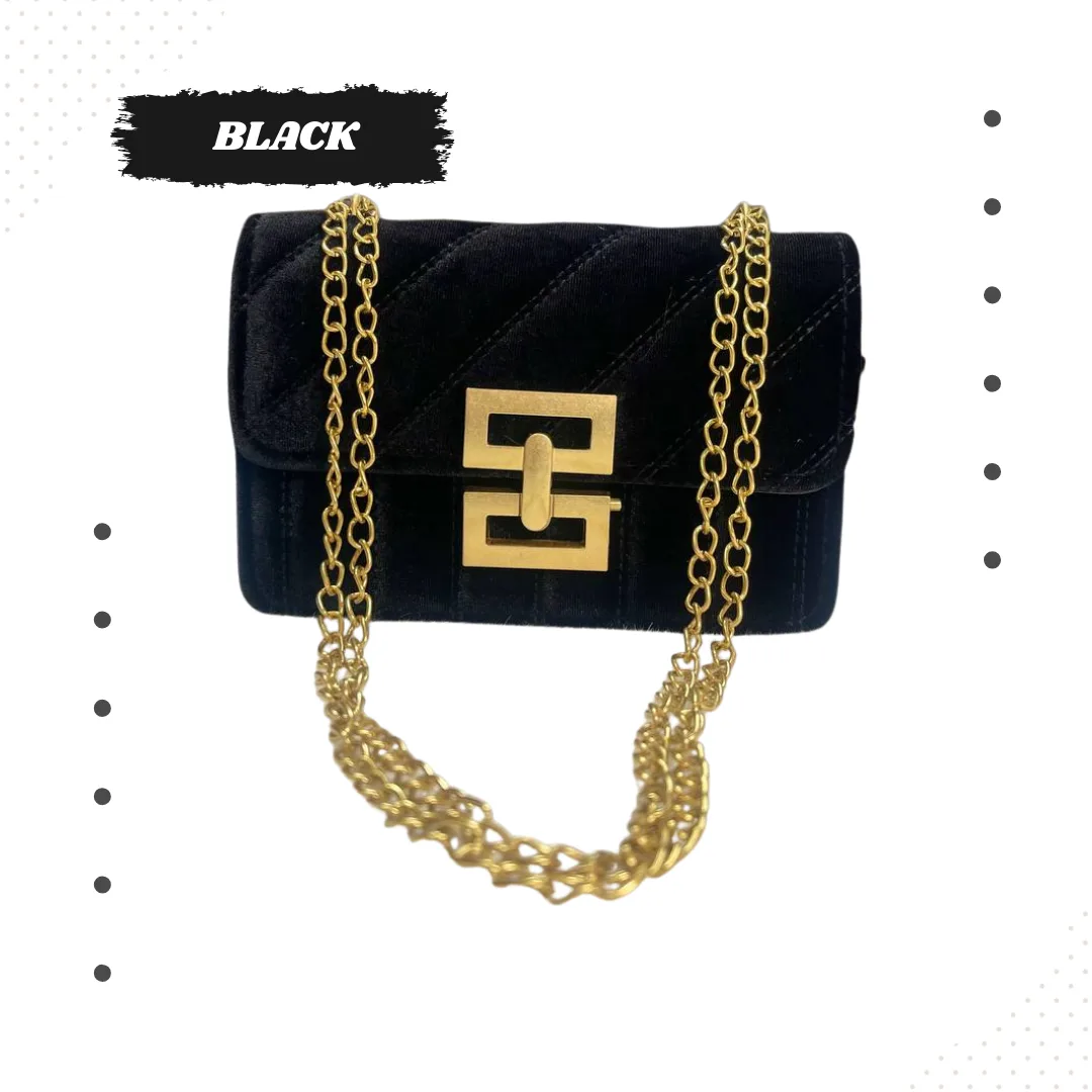 Premium Quilted Velvet Mini Crossbody Bag