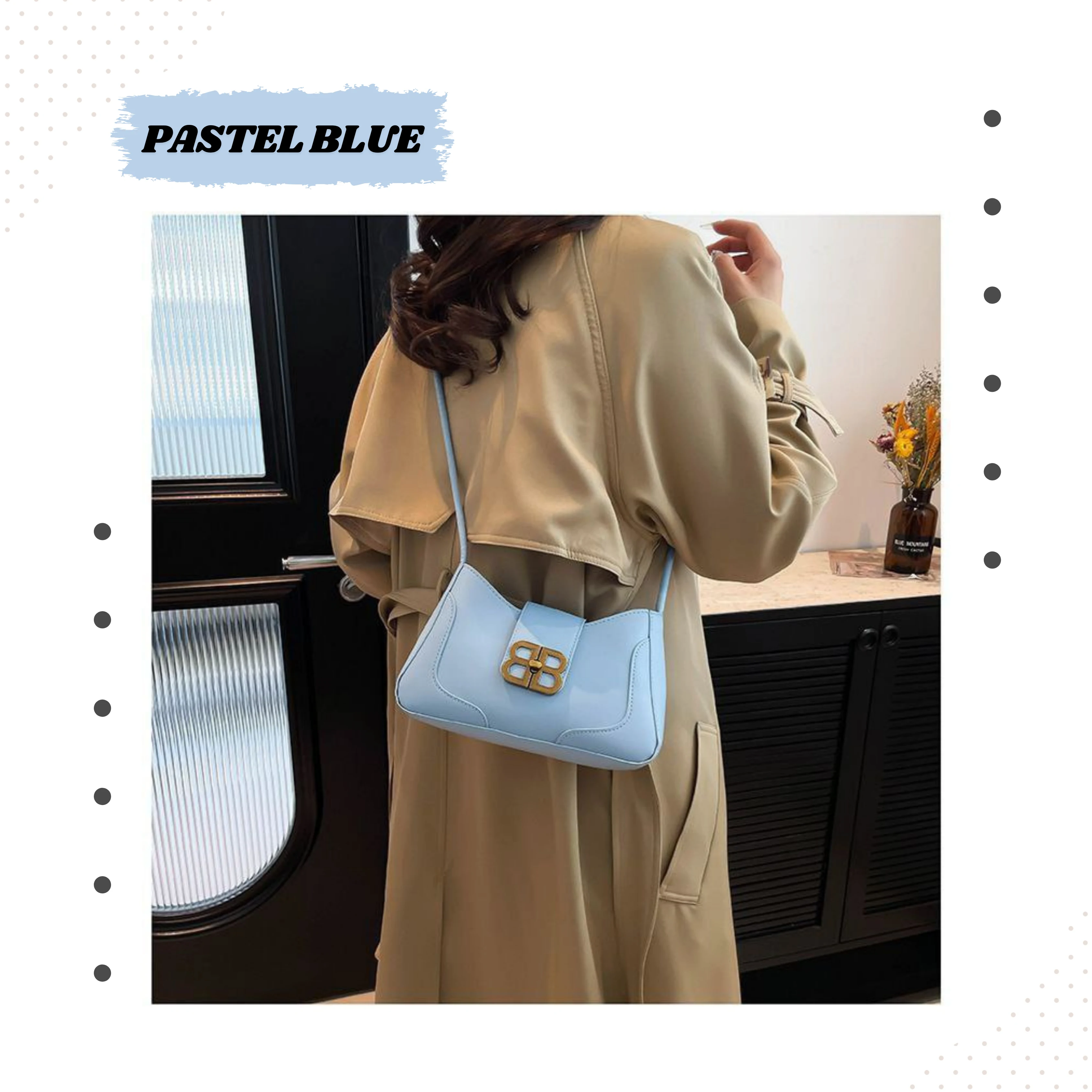 Half-moon shaped cross body bag